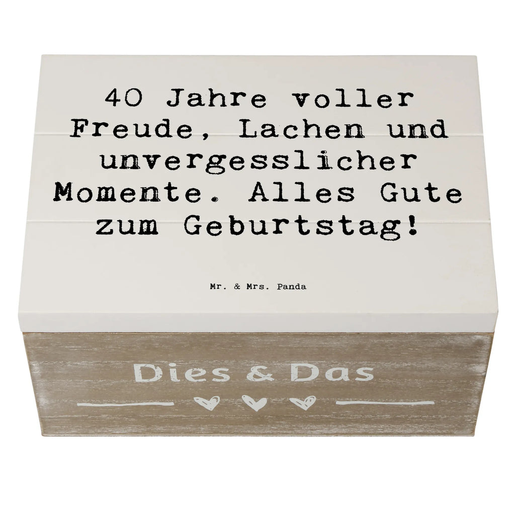 Holzkiste Spruch 40. Geburtstag Freude Schatzkiste, Truhe, Kiste, Aufbewahrungsbox, Geschenkbox, Schatulle, Geschenkdose, Dekokiste, Erinnerungsbox, Erinnerungskiste, Holzkiste, XXL, Geburtstag, Geburtstagsgeschenk, Geschenk