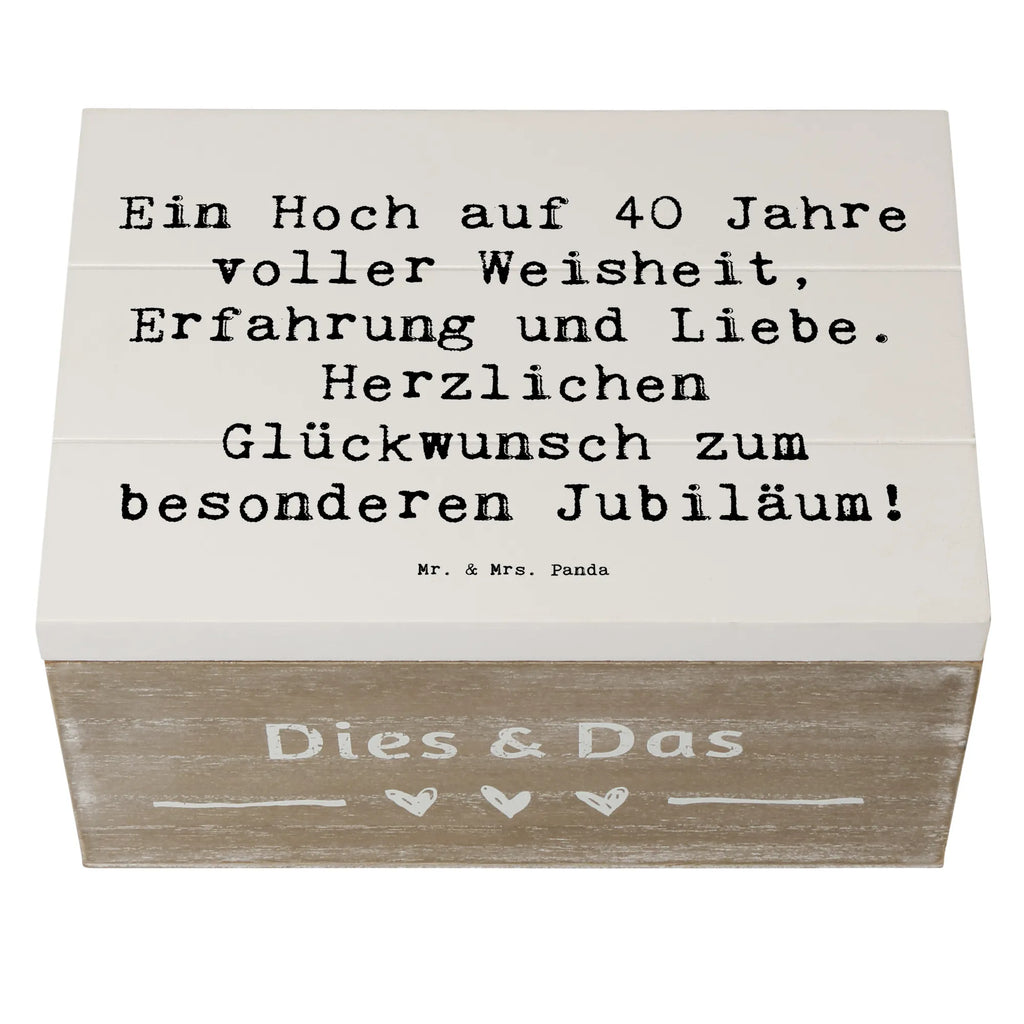 Holzkiste Spruch 40. Geburtstag Weisheit XXL, Erinnerungsbox, Schatulle, Erinnerungskiste, Aufbewahrungsbox, Geschenkdose, Schatzkiste, Kiste, Truhe, Dekokiste, Geschenkbox, Holzkiste, Geburtstag, Geburtstagsgeschenk, Geschenk