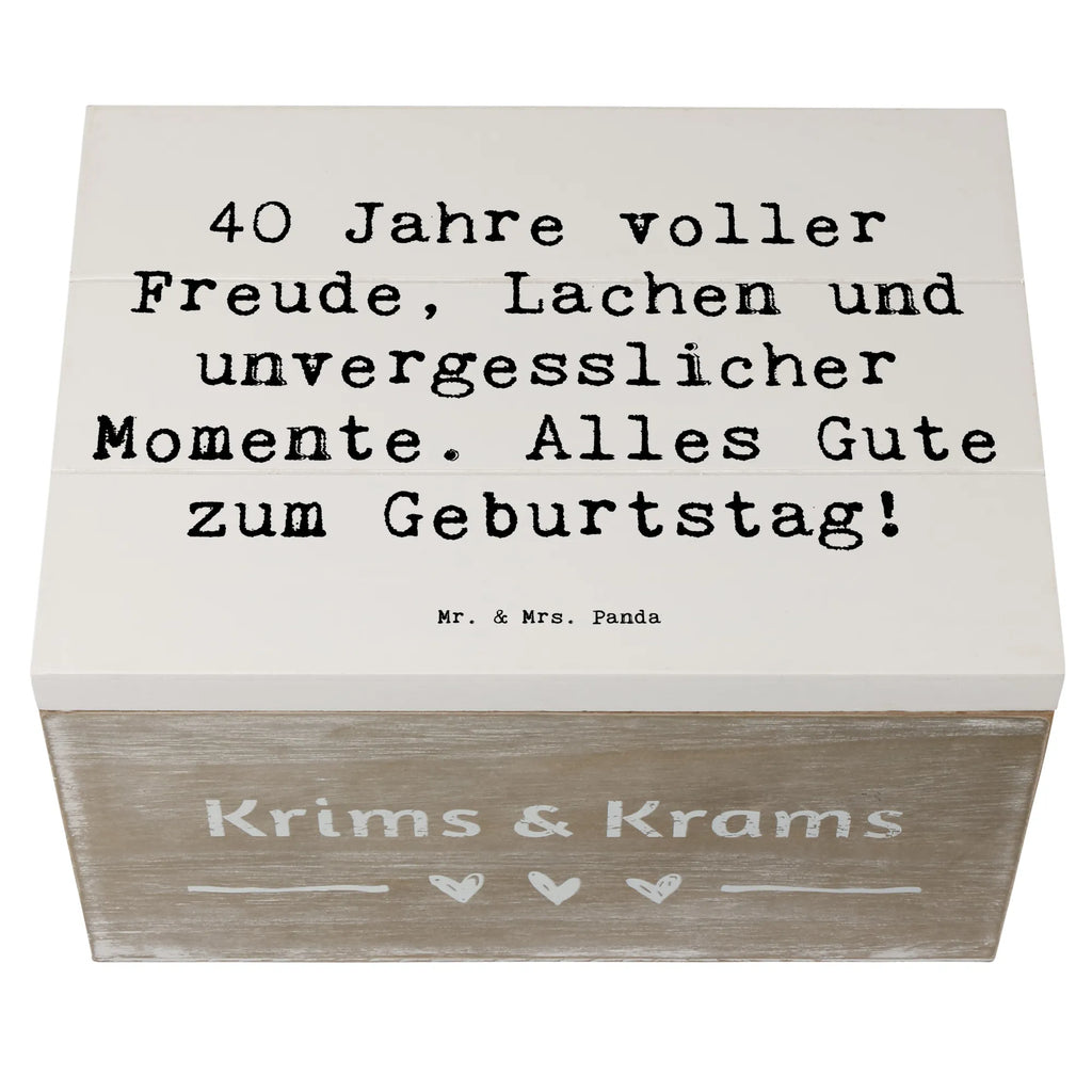 Holzkiste Spruch 40. Geburtstag Freude Schatzkiste, Truhe, Kiste, Aufbewahrungsbox, Geschenkbox, Schatulle, Geschenkdose, Dekokiste, Erinnerungsbox, Erinnerungskiste, Holzkiste, XXL, Geburtstag, Geburtstagsgeschenk, Geschenk