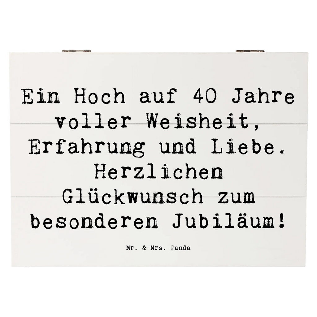 Holzkiste Spruch 40. Geburtstag Weisheit XXL, Erinnerungsbox, Schatulle, Erinnerungskiste, Aufbewahrungsbox, Geschenkdose, Schatzkiste, Kiste, Truhe, Dekokiste, Geschenkbox, Holzkiste, Geburtstag, Geburtstagsgeschenk, Geschenk