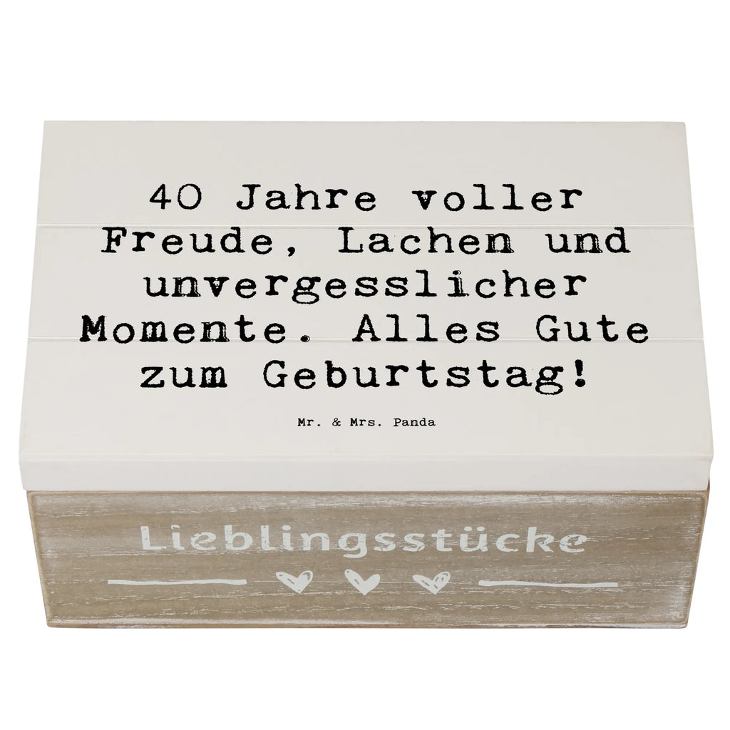 Holzkiste Spruch 40. Geburtstag Freude Schatzkiste, Truhe, Kiste, Aufbewahrungsbox, Geschenkbox, Schatulle, Geschenkdose, Dekokiste, Erinnerungsbox, Erinnerungskiste, Holzkiste, XXL, Geburtstag, Geburtstagsgeschenk, Geschenk