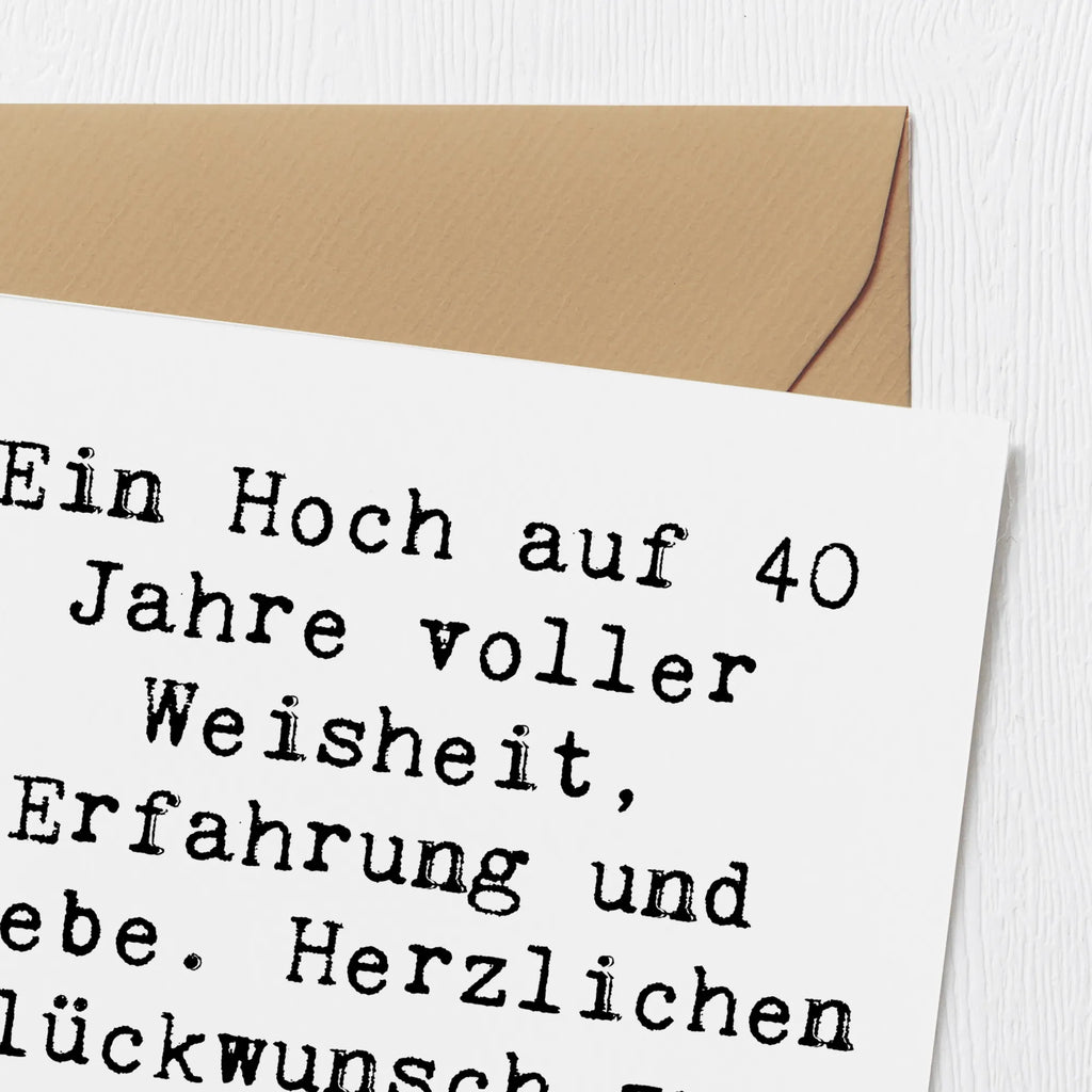 Deluxe Card Saying Ein Hoch auf 40 Jahre voller Weisheit, Erfahrung und Liebe. Herzlichen Glückwunsch zum besonderen Jubiläum! Karte, Grußkarte, Einladungskarte, Glückwunschkarte, Hochzeitskarte, Geburtstagskarte, Hochwertige Grußkarte, Hochwertige Klappkarte, Klappkarte, Geburtstag, Geburtstagsgeschenk, Geschenk