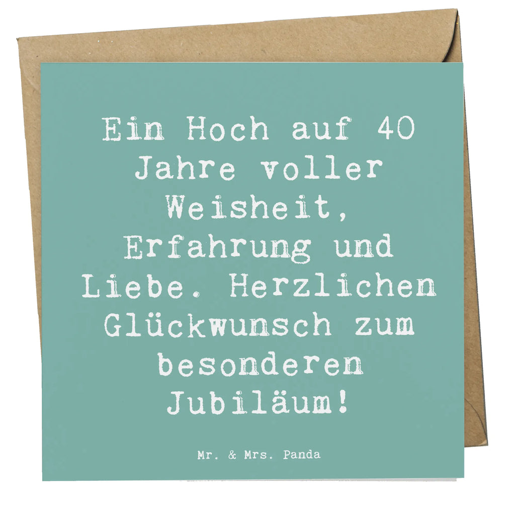 Deluxe Card Saying Ein Hoch auf 40 Jahre voller Weisheit, Erfahrung und Liebe. Herzlichen Glückwunsch zum besonderen Jubiläum! Karte, Grußkarte, Einladungskarte, Glückwunschkarte, Hochzeitskarte, Geburtstagskarte, Hochwertige Grußkarte, Hochwertige Klappkarte, Klappkarte, Geburtstag, Geburtstagsgeschenk, Geschenk