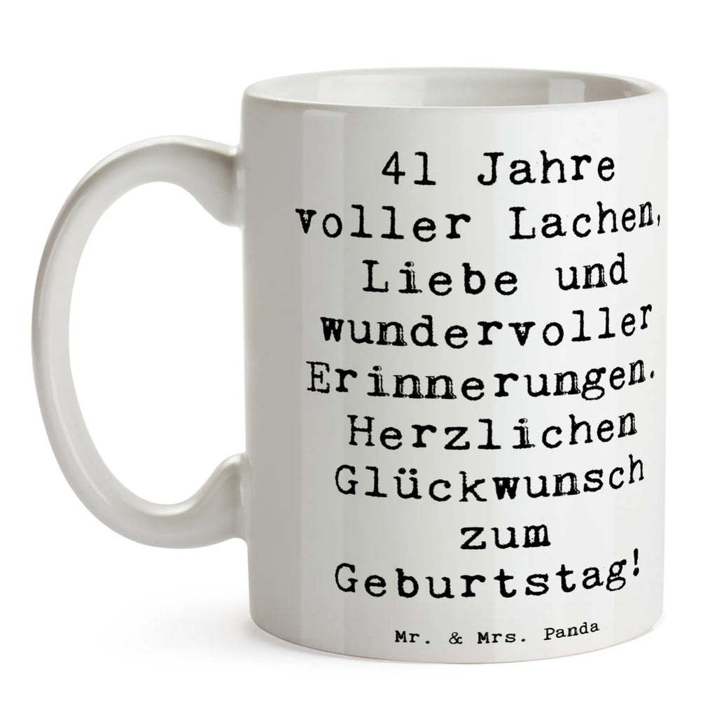 Mug Saying 41 Jahre voller Lachen, Liebe und wundervoller Erinnerungen. Herzlichen Glückwunsch zum Geburtstag! Tasse mit Zitaten, Tasse, Kaffeetasse, Bürotasse, Teetasse, Keramiktasse, Geschenktasse, Tasse mit Motiven, Porzellantasse, Geburtstag, Geburtstagsgeschenk, Geschenk