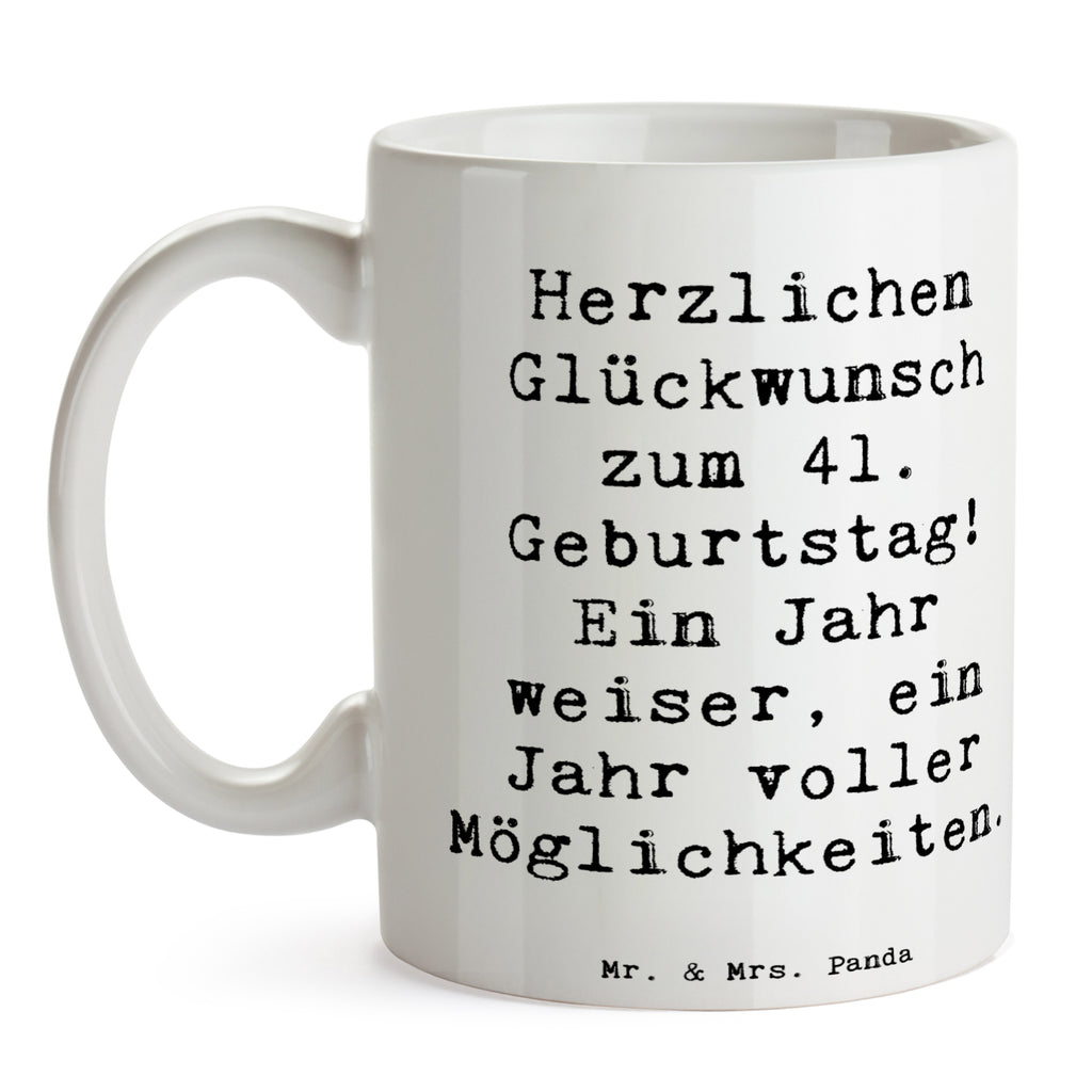 Tasse Spruch 41. Geburtstag Weisheit Bürotasse, Kaffeetasse, Teetasse, Keramiktasse, Tasse, Tasse mit Zitaten, Porzellantasse, Geschenktasse, Tasse mit Motiven, Geburtstag, Geburtstagsgeschenk, Geschenk
