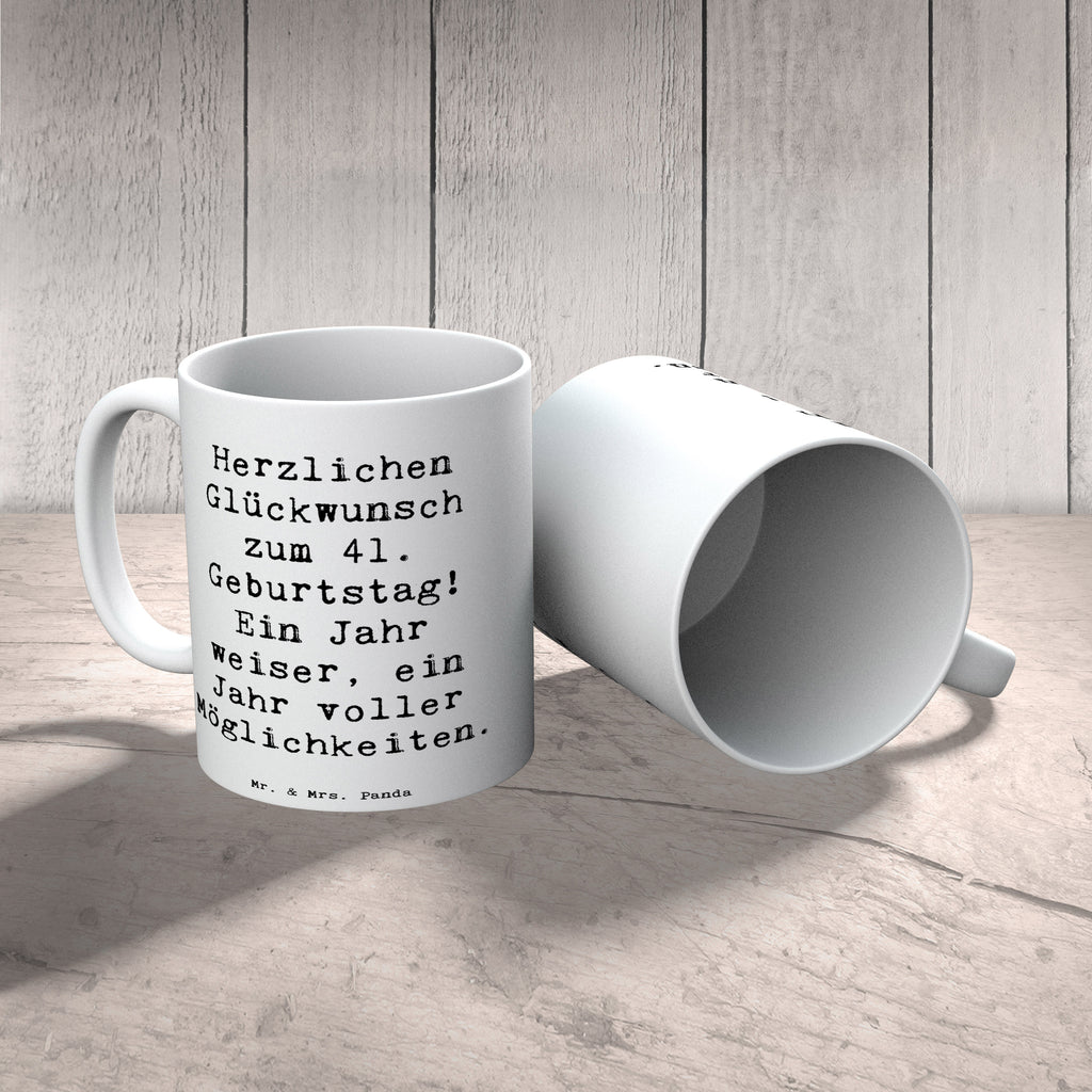 Tasse Spruch 41. Geburtstag Weisheit Bürotasse, Kaffeetasse, Teetasse, Keramiktasse, Tasse, Tasse mit Zitaten, Porzellantasse, Geschenktasse, Tasse mit Motiven, Geburtstag, Geburtstagsgeschenk, Geschenk