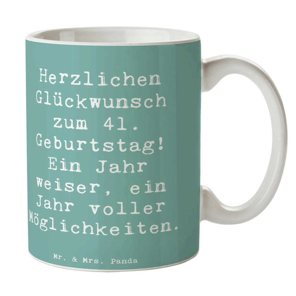 Tasse Spruch 41. Geburtstag Weisheit Bürotasse, Kaffeetasse, Teetasse, Keramiktasse, Tasse, Tasse mit Zitaten, Porzellantasse, Geschenktasse, Tasse mit Motiven, Geburtstag, Geburtstagsgeschenk, Geschenk