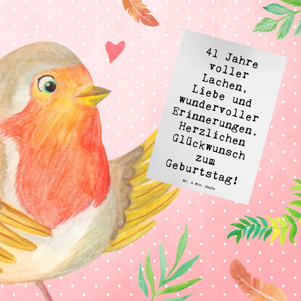 Greetings card Saying 41 Jahre voller Lachen, Liebe und wundervoller Erinnerungen. Herzlichen Glückwunsch zum Geburtstag! Karte, Klappkarte, Hochzeitskarte, Glückwunschkarte, Grußkarte, Einladungskarte, Geburtstagskarte, Ansichtskarten, Geburtstag, Geburtstagsgeschenk, Geschenk