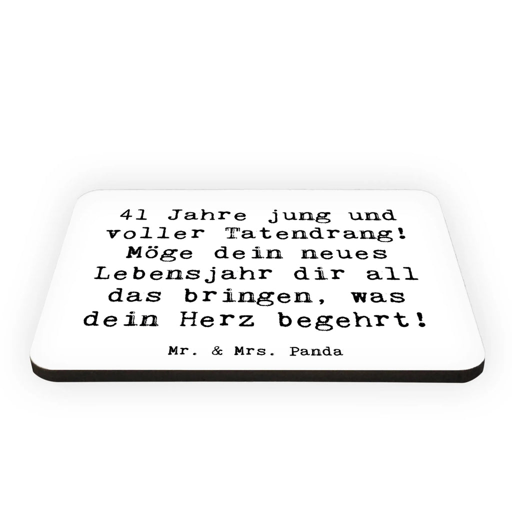 Magnet Saying 41 Jahre jung und voller Tatendrang! Möge dein neues Lebensjahr dir all das bringen, was dein Herz begehrt! Motivmagnete, Kühlschrank Dekoration, Pinnwandmagnet, Dekomagnet, Whiteboard Magnet, Kühlschrankmagnet, Notiz Magnet, Souvenir Magnet, Geburtstag, Geburtstagsgeschenk, Geschenk