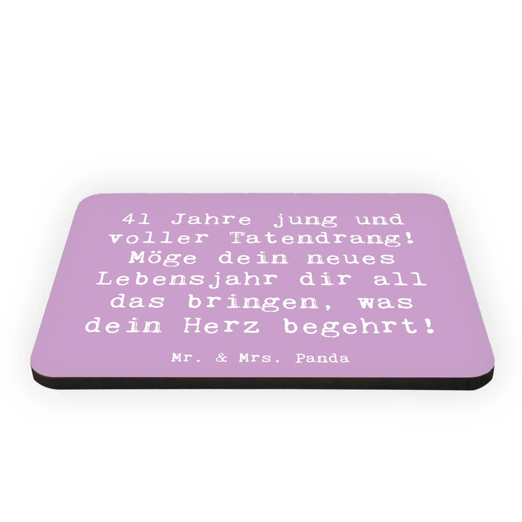 Magnet Saying 41 Jahre jung und voller Tatendrang! Möge dein neues Lebensjahr dir all das bringen, was dein Herz begehrt! Motivmagnete, Kühlschrank Dekoration, Pinnwandmagnet, Dekomagnet, Whiteboard Magnet, Kühlschrankmagnet, Notiz Magnet, Souvenir Magnet, Geburtstag, Geburtstagsgeschenk, Geschenk