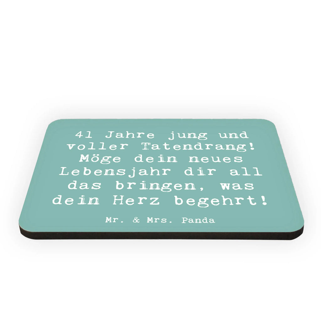 Magnet Saying 41 Jahre jung und voller Tatendrang! Möge dein neues Lebensjahr dir all das bringen, was dein Herz begehrt! Motivmagnete, Kühlschrank Dekoration, Pinnwandmagnet, Dekomagnet, Whiteboard Magnet, Kühlschrankmagnet, Notiz Magnet, Souvenir Magnet, Geburtstag, Geburtstagsgeschenk, Geschenk