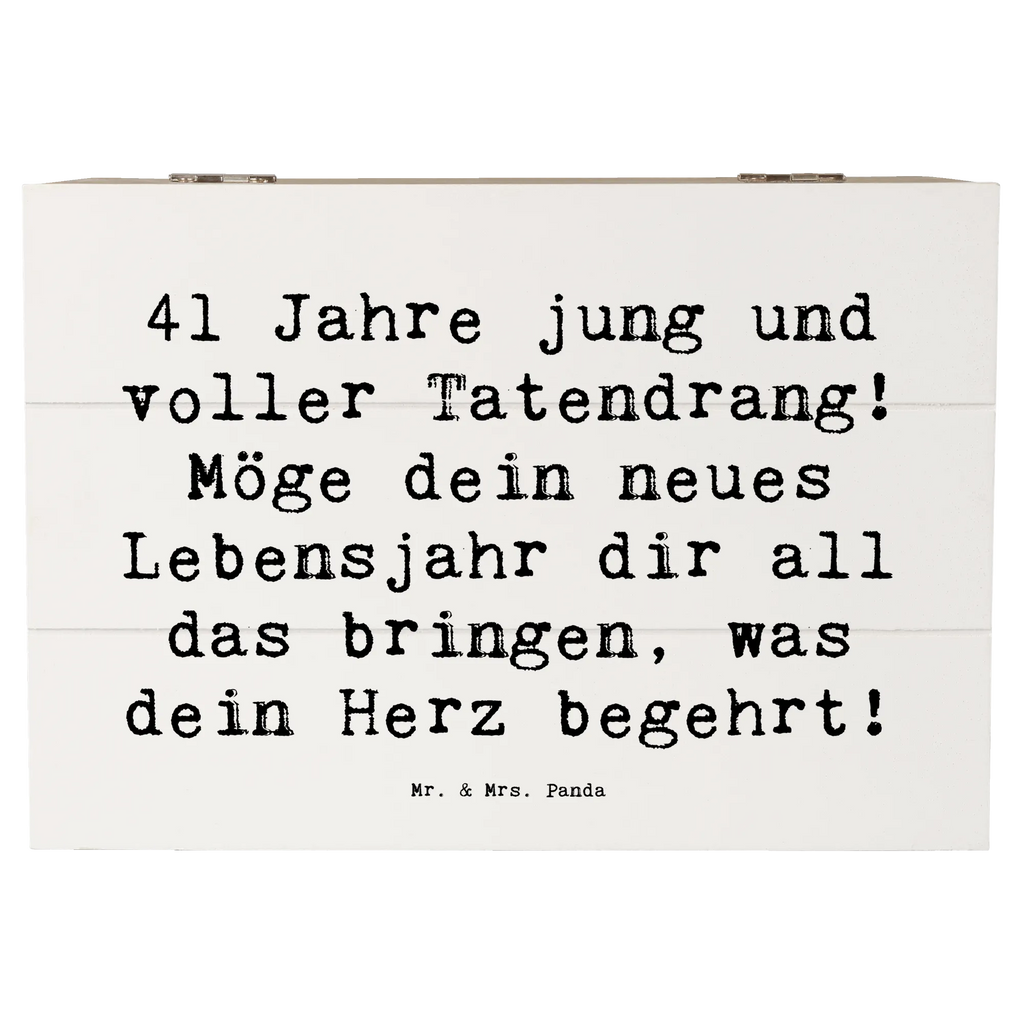 Holzkiste Spruch 41. Geburtstag Tatendrang Geschenkdose, Truhe, Holzkiste, Aufbewahrungsbox, Geschenkbox, Schatulle, Erinnerungsbox, Schatzkiste, Dekokiste, Kiste, XXL, Erinnerungskiste, Geburtstag, Geburtstagsgeschenk, Geschenk