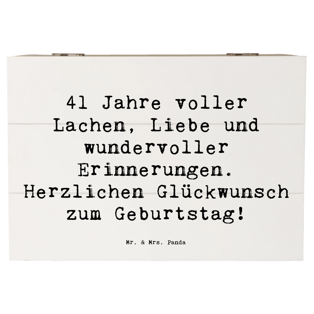 Holzkiste Spruch 41. Geburtstag Freude Erinnerungskiste, Truhe, Aufbewahrungsbox, Schatulle, Geschenkdose, Holzkiste, XXL, Erinnerungsbox, Kiste, Geschenkbox, Dekokiste, Schatzkiste, Geburtstag, Geburtstagsgeschenk, Geschenk