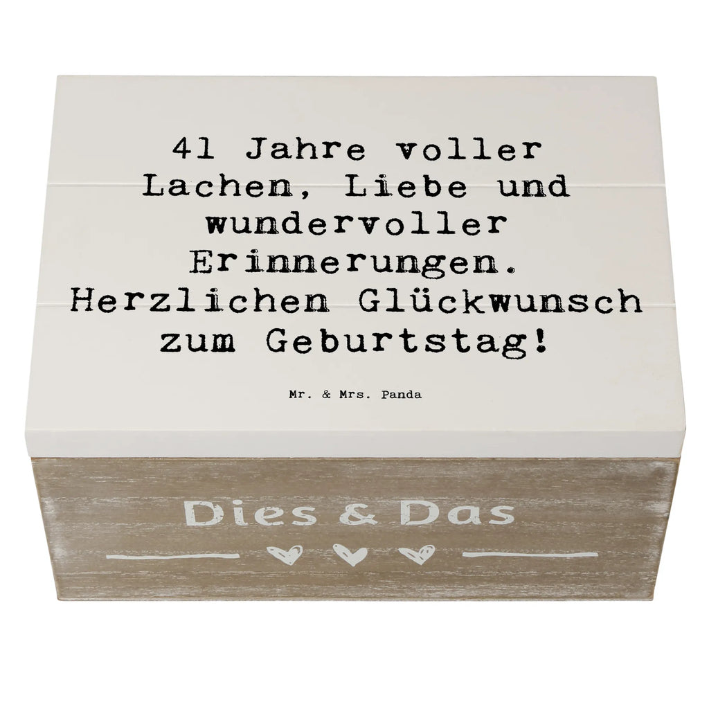 Holzkiste Spruch 41. Geburtstag Freude Erinnerungskiste, Truhe, Aufbewahrungsbox, Schatulle, Geschenkdose, Holzkiste, XXL, Erinnerungsbox, Kiste, Geschenkbox, Dekokiste, Schatzkiste, Geburtstag, Geburtstagsgeschenk, Geschenk