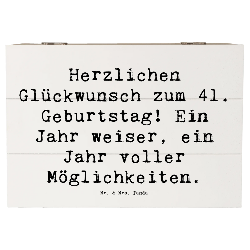 Holzkiste Spruch 41. Geburtstag Weisheit Erinnerungskiste, Geschenkbox, Aufbewahrungsbox, Schatzkiste, Erinnerungsbox, Geschenkdose, Schatulle, Kiste, Truhe, XXL, Holzkiste, Dekokiste, Geburtstag, Geburtstagsgeschenk, Geschenk