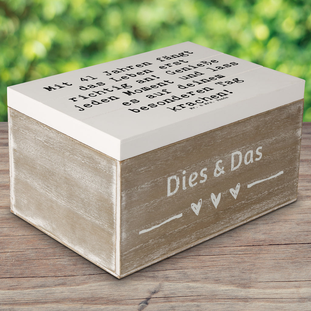 Holzkiste Spruch 41. Geburtstag Geschenkbox, Erinnerungskiste, Kiste, Erinnerungsbox, Aufbewahrungsbox, Holzkiste, Truhe, Dekokiste, XXL, Geschenkdose, Schatulle, Schatzkiste, Geburtstag, Geburtstagsgeschenk, Geschenk