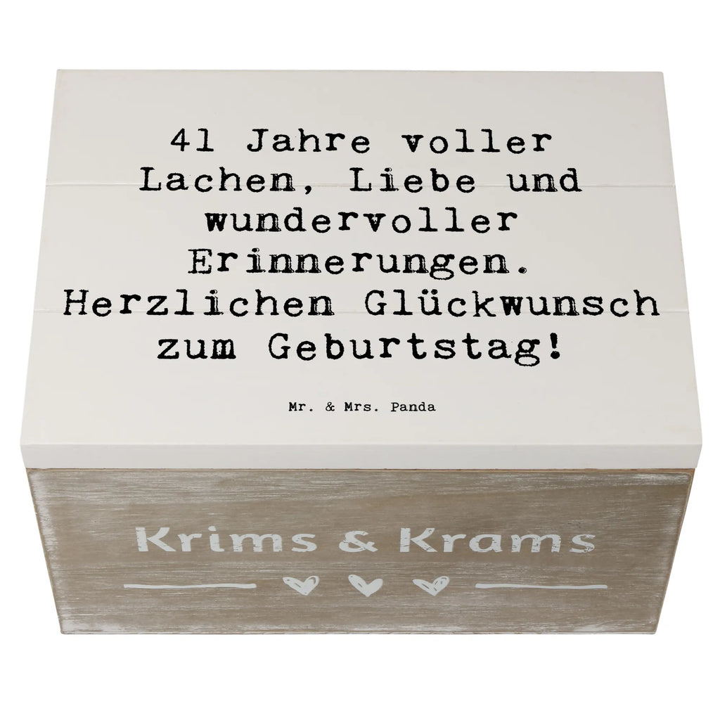 Holzkiste Spruch 41. Geburtstag Freude Erinnerungskiste, Truhe, Aufbewahrungsbox, Schatulle, Geschenkdose, Holzkiste, XXL, Erinnerungsbox, Kiste, Geschenkbox, Dekokiste, Schatzkiste, Geburtstag, Geburtstagsgeschenk, Geschenk