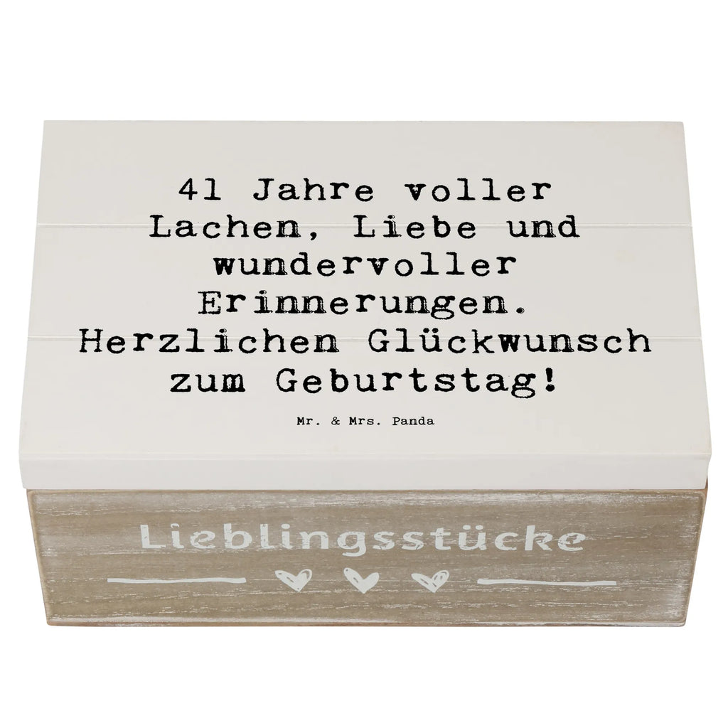 Holzkiste Spruch 41. Geburtstag Freude Erinnerungskiste, Truhe, Aufbewahrungsbox, Schatulle, Geschenkdose, Holzkiste, XXL, Erinnerungsbox, Kiste, Geschenkbox, Dekokiste, Schatzkiste, Geburtstag, Geburtstagsgeschenk, Geschenk