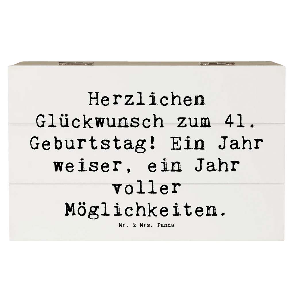 Holzkiste Spruch 41. Geburtstag Weisheit Erinnerungskiste, Geschenkbox, Aufbewahrungsbox, Schatzkiste, Erinnerungsbox, Geschenkdose, Schatulle, Kiste, Truhe, XXL, Holzkiste, Dekokiste, Geburtstag, Geburtstagsgeschenk, Geschenk