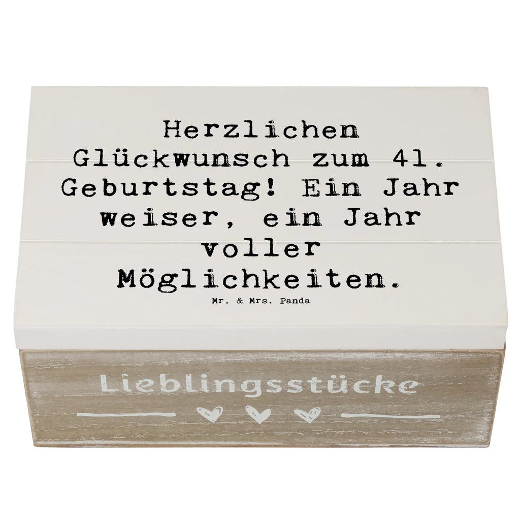 Holzkiste Spruch 41. Geburtstag Weisheit Erinnerungskiste, Geschenkbox, Aufbewahrungsbox, Schatzkiste, Erinnerungsbox, Geschenkdose, Schatulle, Kiste, Truhe, XXL, Holzkiste, Dekokiste, Geburtstag, Geburtstagsgeschenk, Geschenk