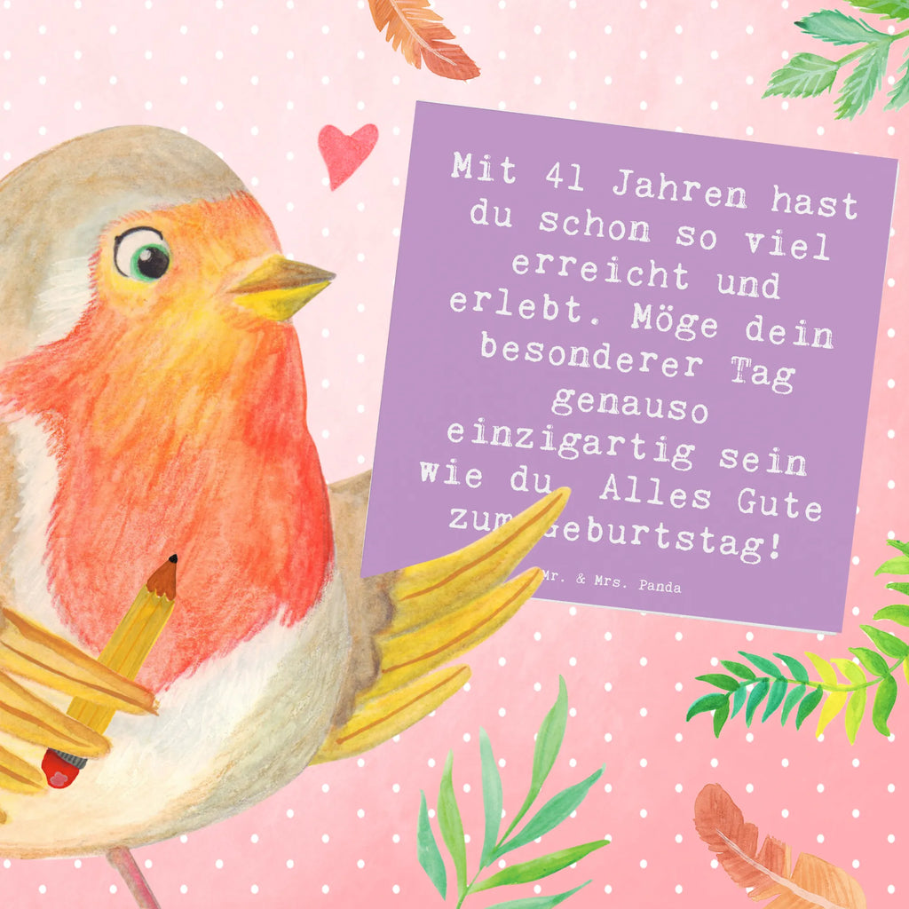 Deluxe Karte Spruch 41. Geburtstag Geburtstagskarte, Einladungskarte, Grußkarte, Glückwunschkarte, Hochwertige Klappkarte, Hochzeitskarte, Karte, Klappkarte, Hochwertige Grußkarte, Geburtstag, Geburtstagsgeschenk, Geschenk