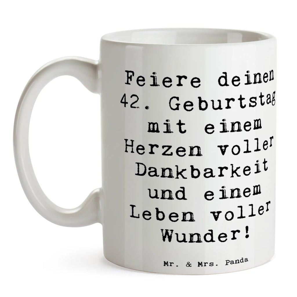 Tasse Spruch 42. Geburtstag Wunder Porzellantasse, Teetasse, Bürotasse, Kaffeetasse, Tasse mit Motiven, Tasse, Keramiktasse, Geschenktasse, Tasse mit Zitaten, Geburtstag, Geburtstagsgeschenk, Geschenk