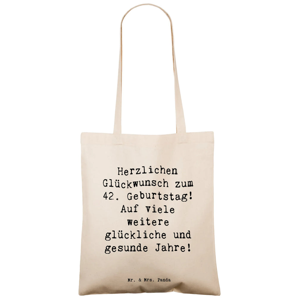 Tragetasche Spruch 42. Geburtstag Glückwunsch Beuteltasche, Beutel, Einkaufstasche, Jutebeutel, Stoffbeutel, Tasche, Shopper, Umhängetasche, Strandtasche, Schultertasche, Stofftasche, Tragetasche, Badetasche, Jutetasche, Einkaufstüte, Laptoptasche, Geburtstag, Geburtstagsgeschenk, Geschenk
