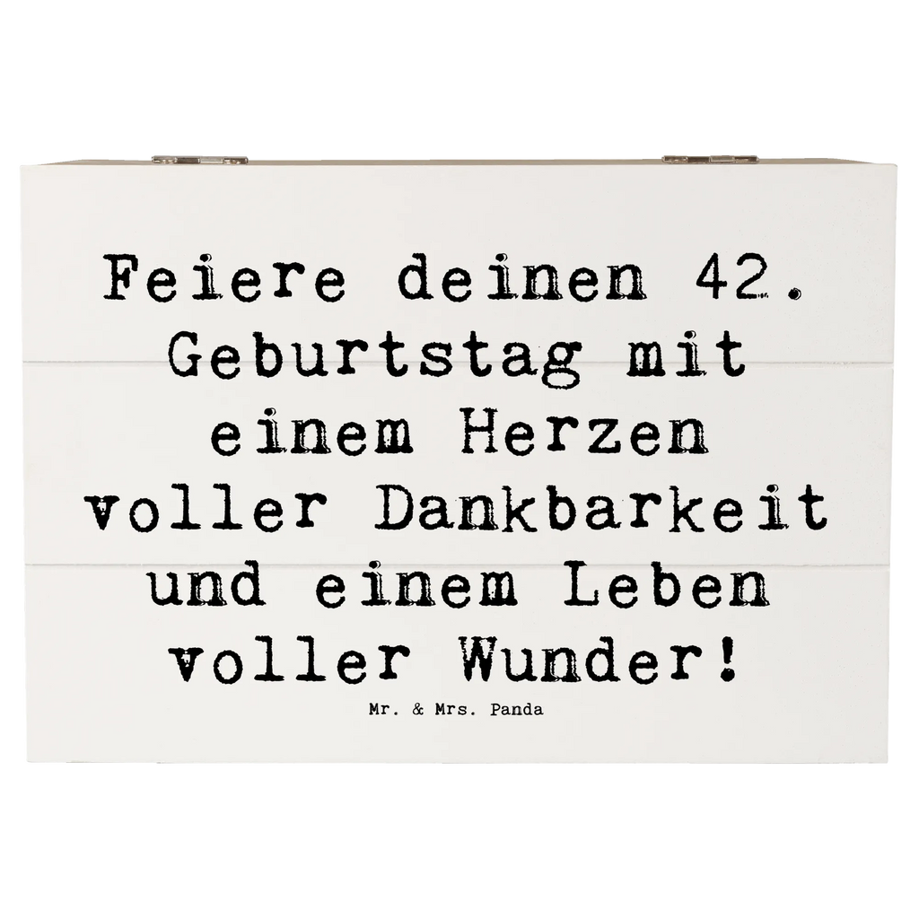 Wooden chest Saying Feiere deinen 42. Geburtstag mit einem Herzen voller Dankbarkeit und einem Leben voller Wunder! Schatulle, Kiste, Schatzkiste, Holzkiste, Erinnerungskiste, Truhe, Erinnerungsbox, Aufbewahrungsbox, Geschenkdose, Dekokiste, XXL, Geschenkbox, Geburtstag, Geburtstagsgeschenk, Geschenk