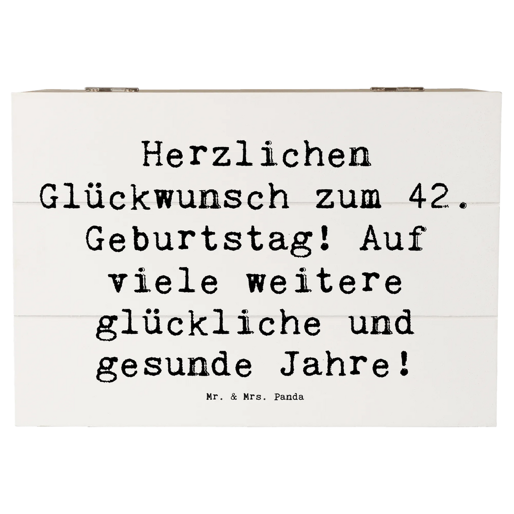 Holzkiste Spruch 42. Geburtstag Glückwunsch XXL, Dekokiste, Erinnerungsbox, Kiste, Truhe, Aufbewahrungsbox, Erinnerungskiste, Schatulle, Geschenkbox, Schatzkiste, Holzkiste, Geschenkdose, Geburtstag, Geburtstagsgeschenk, Geschenk