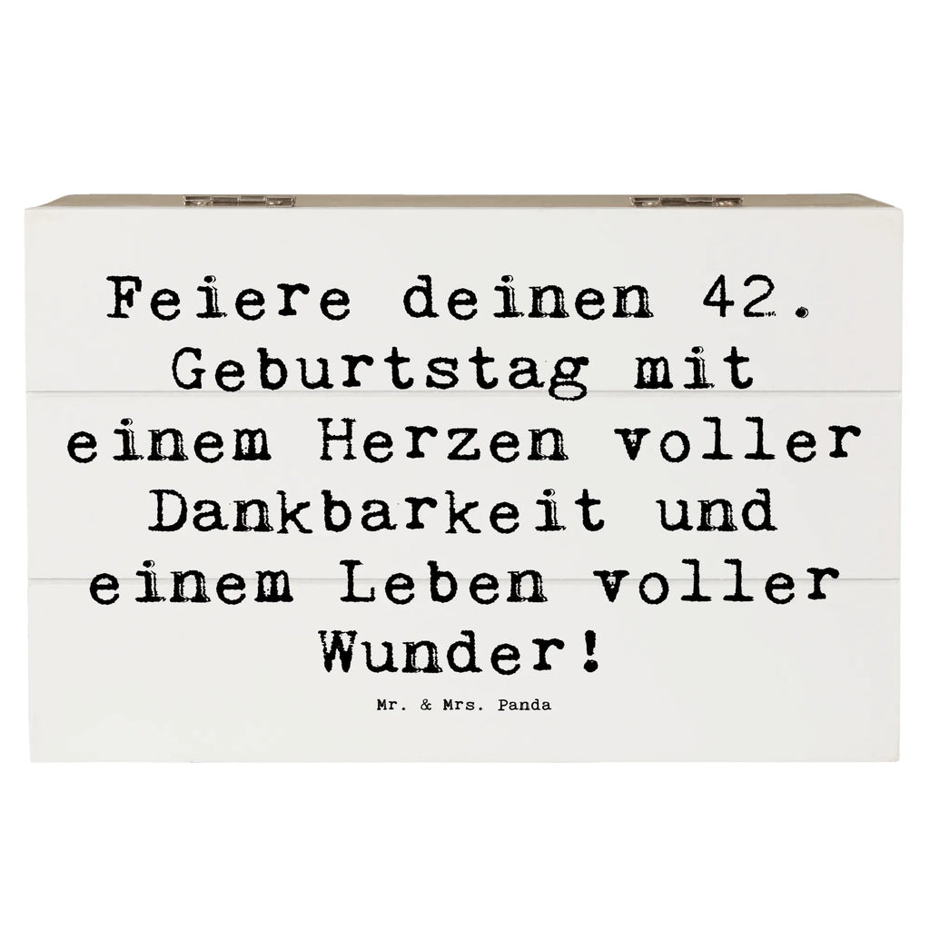 Wooden chest Saying Feiere deinen 42. Geburtstag mit einem Herzen voller Dankbarkeit und einem Leben voller Wunder! Schatulle, Kiste, Schatzkiste, Holzkiste, Erinnerungskiste, Truhe, Erinnerungsbox, Aufbewahrungsbox, Geschenkdose, Dekokiste, XXL, Geschenkbox, Geburtstag, Geburtstagsgeschenk, Geschenk