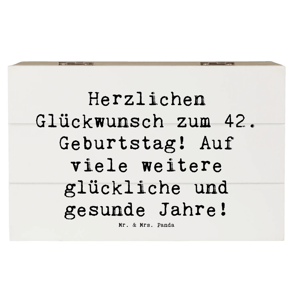 Holzkiste Spruch 42. Geburtstag Glückwunsch XXL, Dekokiste, Erinnerungsbox, Kiste, Truhe, Aufbewahrungsbox, Erinnerungskiste, Schatulle, Geschenkbox, Schatzkiste, Holzkiste, Geschenkdose, Geburtstag, Geburtstagsgeschenk, Geschenk