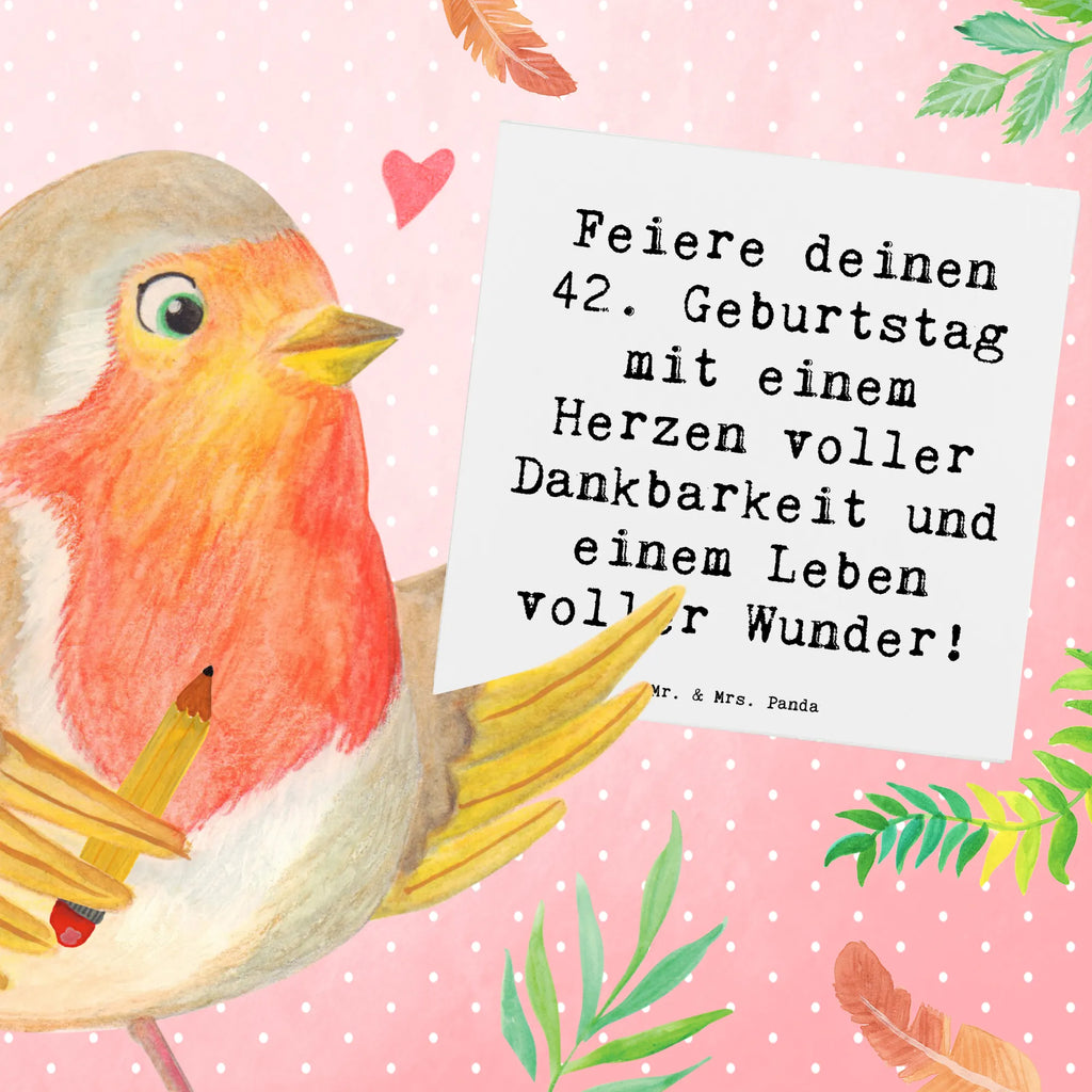 Deluxe Karte Spruch 42. Geburtstag Wunder Hochwertige Klappkarte, Glückwunschkarte, Hochzeitskarte, Hochwertige Grußkarte, Karte, Einladungskarte, Klappkarte, Geburtstagskarte, Grußkarte, Geburtstag, Geburtstagsgeschenk, Geschenk