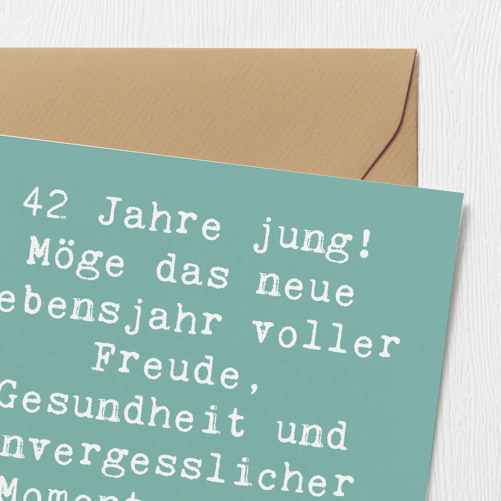 Deluxe Card Saying 42 Jahre jung! Möge das neue Lebensjahr voller Freude, Gesundheit und unvergesslicher Momente sein. Herzlichen Glückwunsch! Hochwertige Grußkarte, Grußkarte, Hochzeitskarte, Geburtstagskarte, Glückwunschkarte, Karte, Einladungskarte, Klappkarte, Hochwertige Klappkarte, Geburtstag, Geburtstagsgeschenk, Geschenk