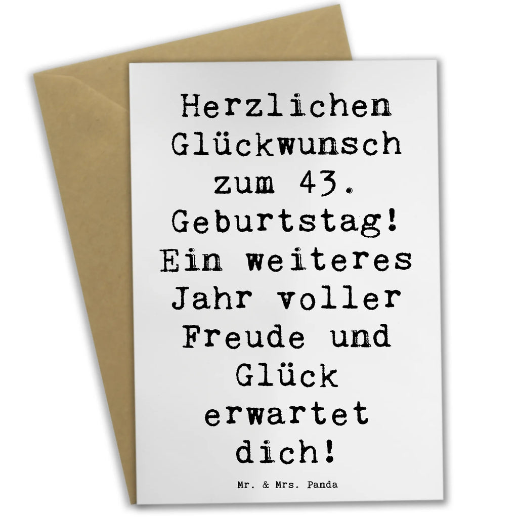 Greetings card Saying Herzlichen Glückwunsch zum 43. Geburtstag! Ein weiteres Jahr voller Freude und Glück erwartet dich! Grußkarte, Einladungskarte, Glückwunschkarte, Klappkarte, Geburtstagskarte, Hochzeitskarte, Karte, Ansichtskarten, Geburtstag, Geburtstagsgeschenk, Geschenk