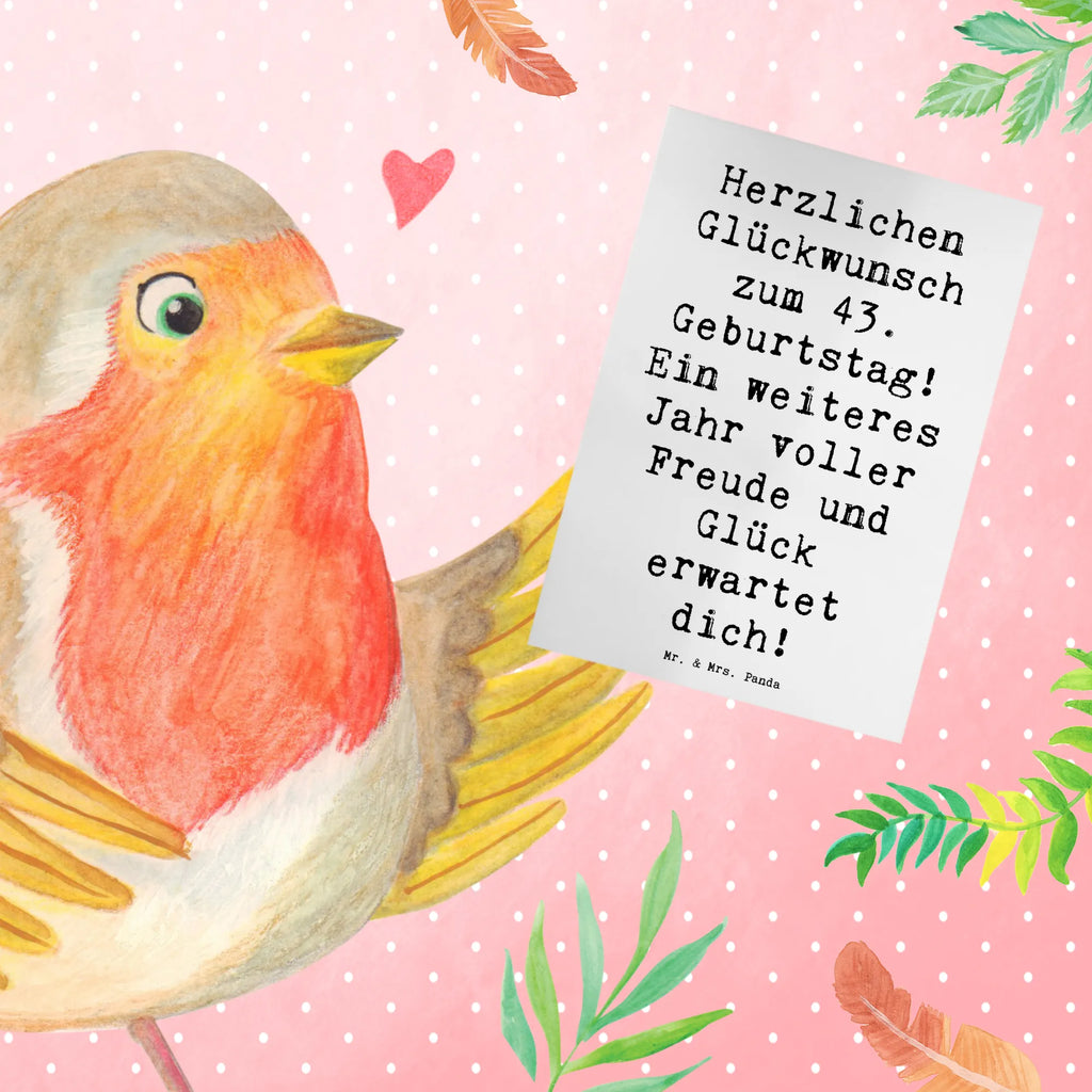 Greetings card Saying Herzlichen Glückwunsch zum 43. Geburtstag! Ein weiteres Jahr voller Freude und Glück erwartet dich! Grußkarte, Einladungskarte, Glückwunschkarte, Klappkarte, Geburtstagskarte, Hochzeitskarte, Karte, Ansichtskarten, Geburtstag, Geburtstagsgeschenk, Geschenk