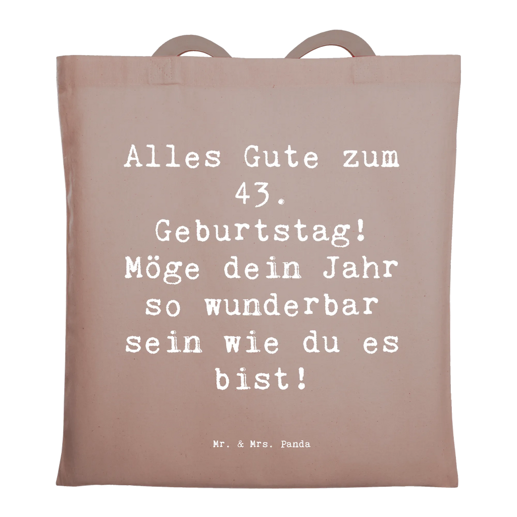 Tragetasche Spruch 43. Geburtstag Beuteltasche, Beutel, Einkaufstasche, Jutebeutel, Stoffbeutel, Tasche, Shopper, Umhängetasche, Strandtasche, Schultertasche, Stofftasche, Tragetasche, Badetasche, Jutetasche, Einkaufstüte, Laptoptasche, Geburtstag, Geburtstagsgeschenk, Geschenk