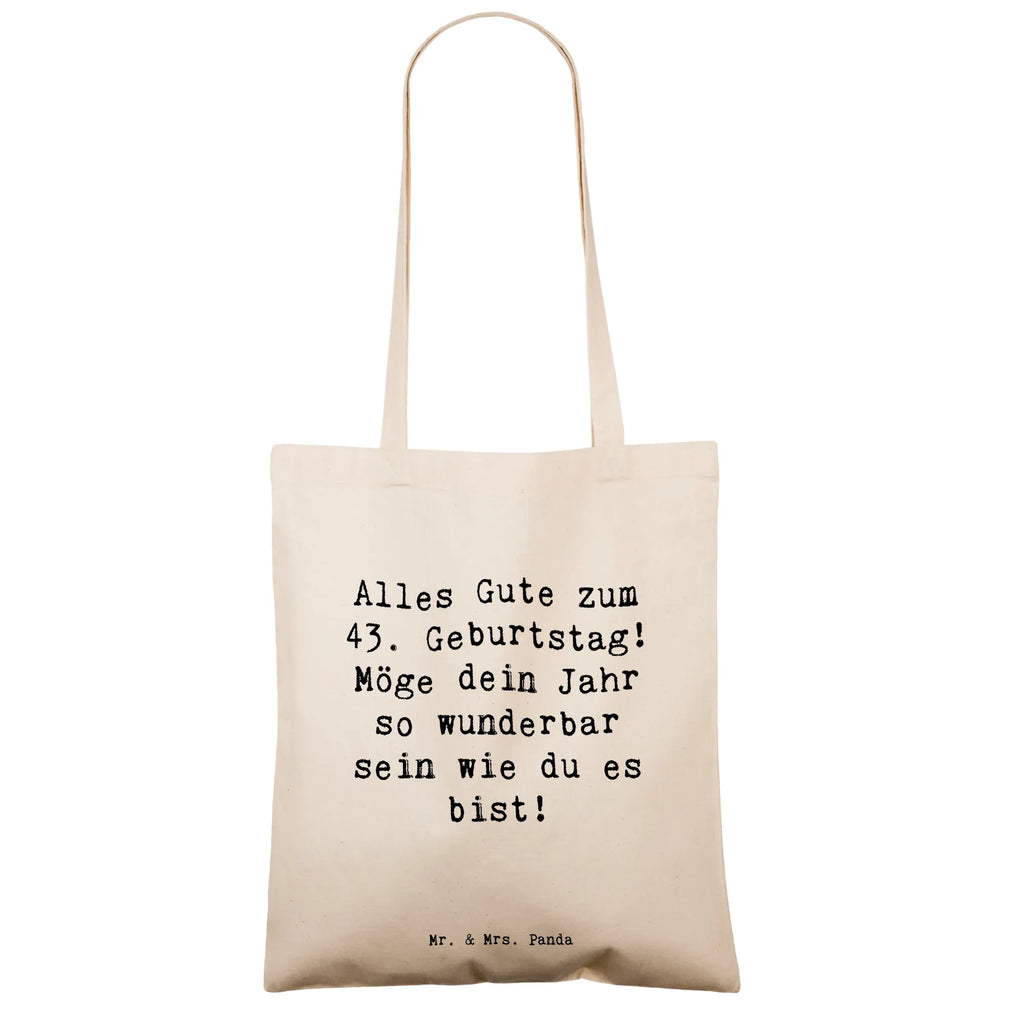 Tragetasche Spruch 43. Geburtstag Beuteltasche, Beutel, Einkaufstasche, Jutebeutel, Stoffbeutel, Tasche, Shopper, Umhängetasche, Strandtasche, Schultertasche, Stofftasche, Tragetasche, Badetasche, Jutetasche, Einkaufstüte, Laptoptasche, Geburtstag, Geburtstagsgeschenk, Geschenk