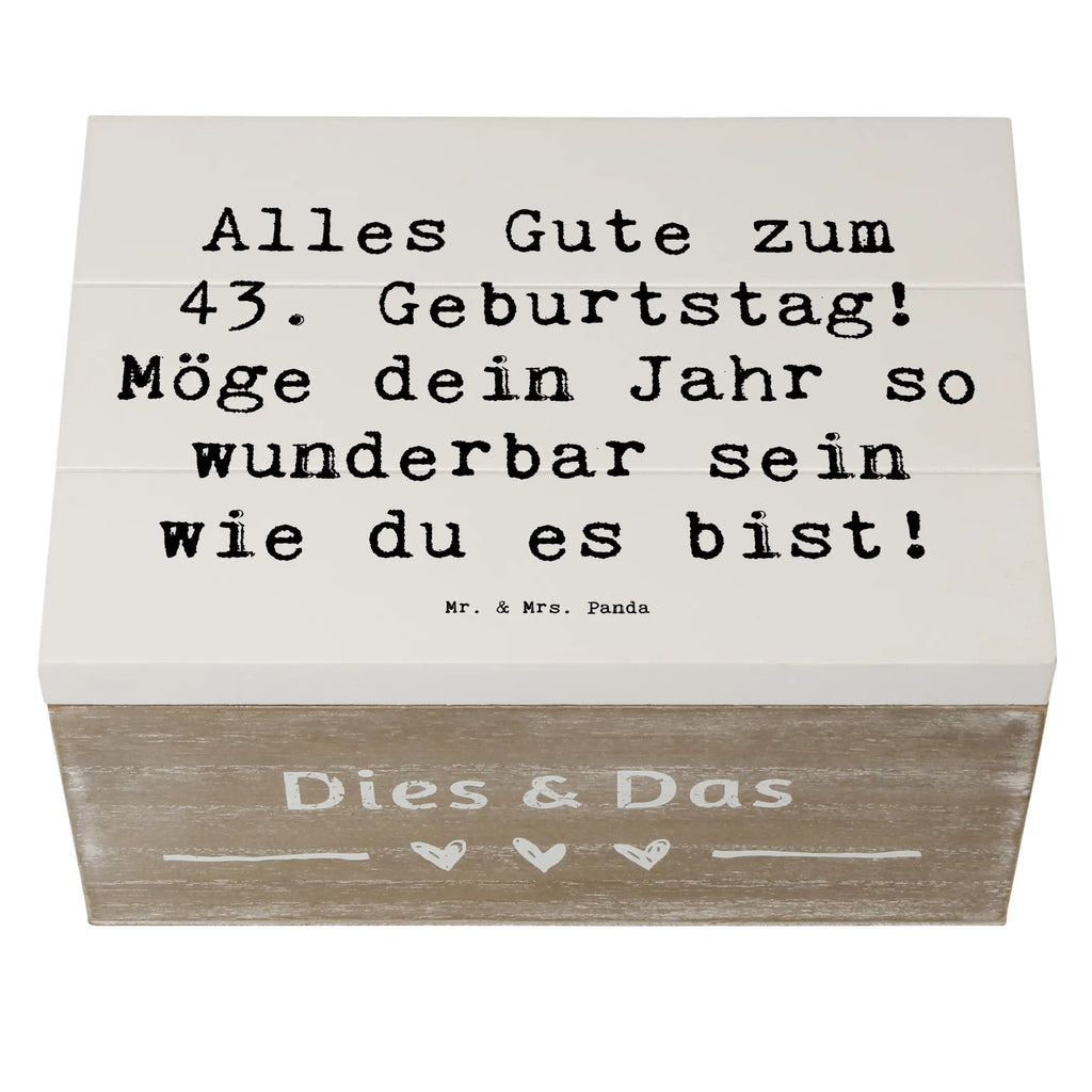 Wooden chest Saying Alles Gute zum 43. Geburtstag! Möge dein Jahr so wunderbar sein wie du es bist! Schatzkiste, Truhe, Dekokiste, Erinnerungskiste, Aufbewahrungsbox, Holzkiste, Kiste, Geschenkbox, XXL, Schatulle, Geschenkdose, Erinnerungsbox, Geburtstag, Geburtstagsgeschenk, Geschenk
