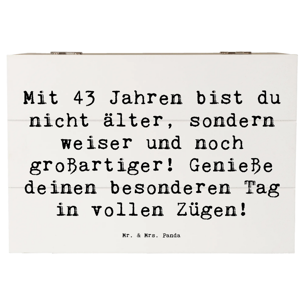 Holzkiste Spruch 43. Geburtstag Weisheit Kiste, Truhe, Aufbewahrungsbox, Geschenkbox, Schatulle, Geschenkdose, Erinnerungsbox, XXL, Holzkiste, Dekokiste, Schatzkiste, Erinnerungskiste, Geburtstag, Geburtstagsgeschenk, Geschenk