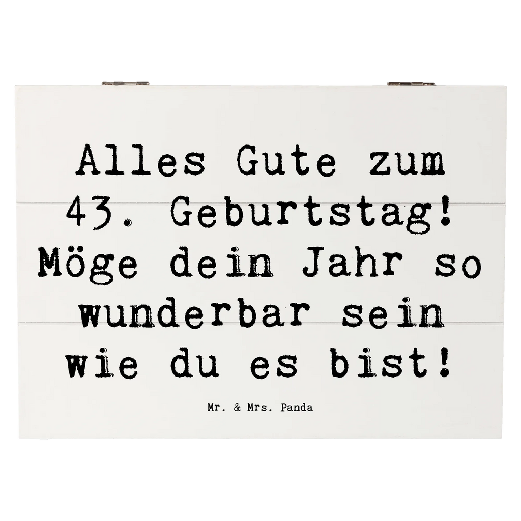 Wooden chest Saying Alles Gute zum 43. Geburtstag! Möge dein Jahr so wunderbar sein wie du es bist! Schatzkiste, Truhe, Dekokiste, Erinnerungskiste, Aufbewahrungsbox, Holzkiste, Kiste, Geschenkbox, XXL, Schatulle, Geschenkdose, Erinnerungsbox, Geburtstag, Geburtstagsgeschenk, Geschenk