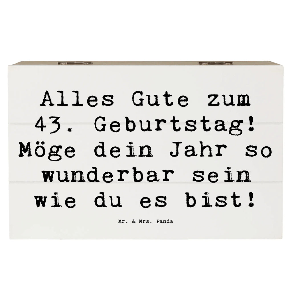 Wooden chest Saying Alles Gute zum 43. Geburtstag! Möge dein Jahr so wunderbar sein wie du es bist! Schatzkiste, Truhe, Dekokiste, Erinnerungskiste, Aufbewahrungsbox, Holzkiste, Kiste, Geschenkbox, XXL, Schatulle, Geschenkdose, Erinnerungsbox, Geburtstag, Geburtstagsgeschenk, Geschenk