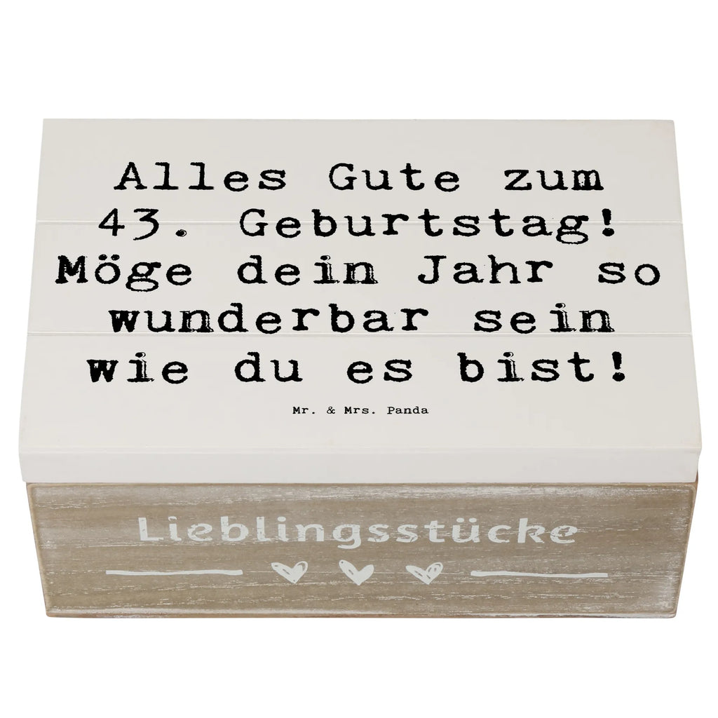 Wooden chest Saying Alles Gute zum 43. Geburtstag! Möge dein Jahr so wunderbar sein wie du es bist! Schatzkiste, Truhe, Dekokiste, Erinnerungskiste, Aufbewahrungsbox, Holzkiste, Kiste, Geschenkbox, XXL, Schatulle, Geschenkdose, Erinnerungsbox, Geburtstag, Geburtstagsgeschenk, Geschenk