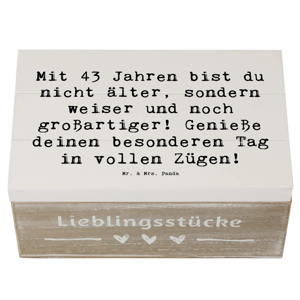 Holzkiste Spruch 43. Geburtstag Weisheit Kiste, Truhe, Aufbewahrungsbox, Geschenkbox, Schatulle, Geschenkdose, Erinnerungsbox, XXL, Holzkiste, Dekokiste, Schatzkiste, Erinnerungskiste, Geburtstag, Geburtstagsgeschenk, Geschenk