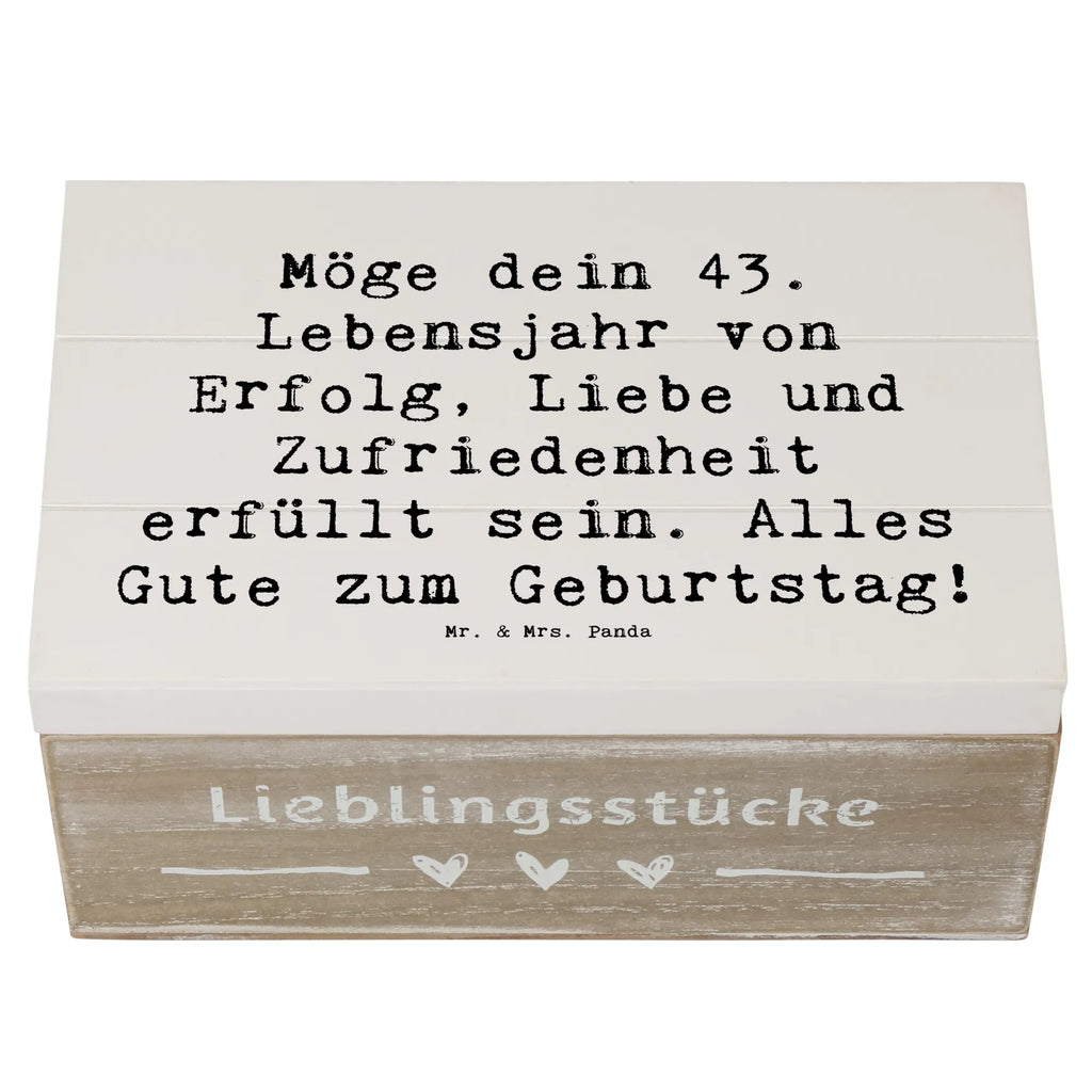 Holzkiste Spruch 43. Geburtstag Glück Erinnerungskiste, Schatulle, Geschenkdose, Truhe, Erinnerungsbox, Dekokiste, Aufbewahrungsbox, Holzkiste, Schatzkiste, Geschenkbox, XXL, Kiste, Geburtstag, Geburtstagsgeschenk, Geschenk