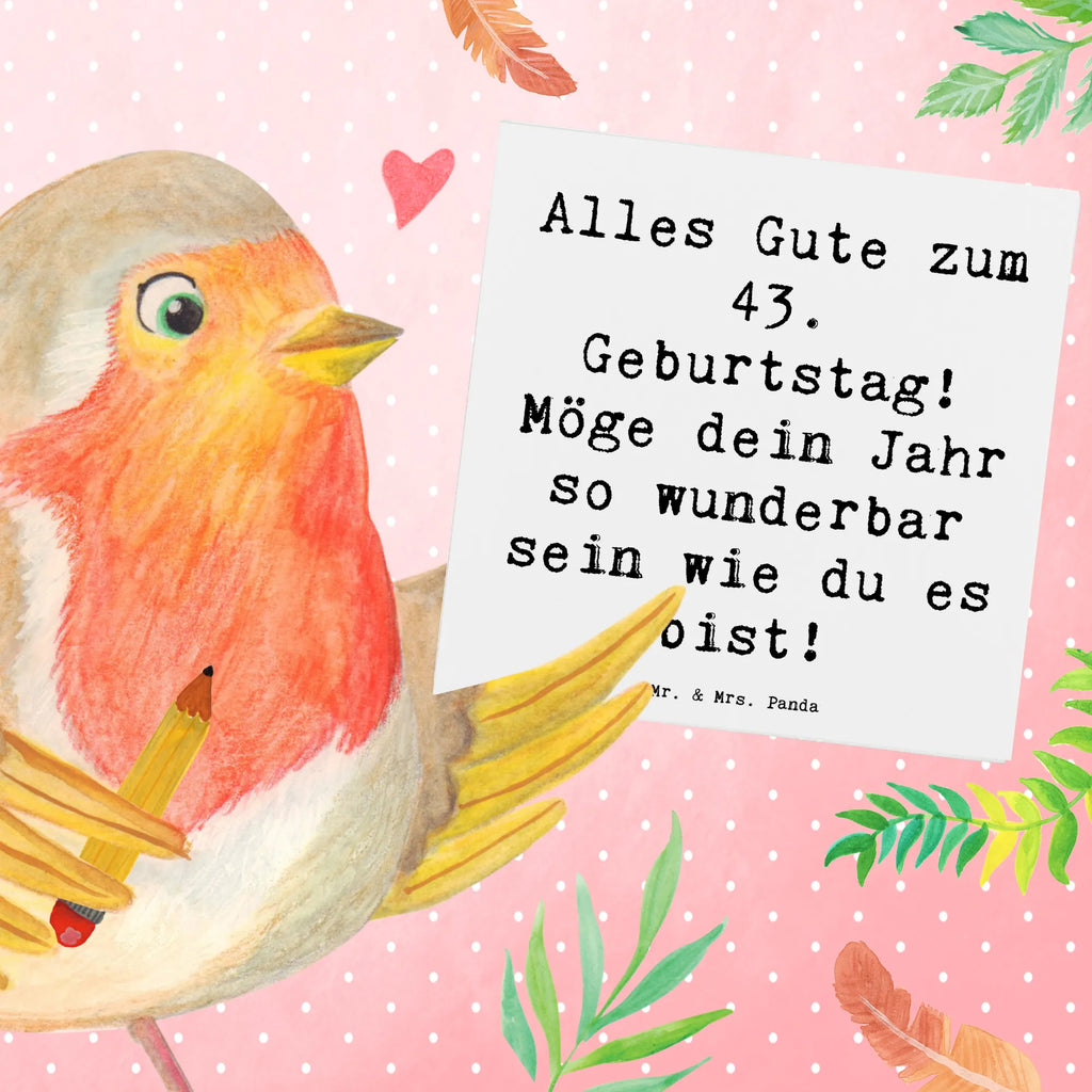 Deluxe Karte Spruch 43. Geburtstag Geburtstagskarte, Glückwunschkarte, Grußkarte, Klappkarte, Hochzeitskarte, Einladungskarte, Karte, Hochwertige Klappkarte, Hochwertige Grußkarte, Geburtstag, Geburtstagsgeschenk, Geschenk