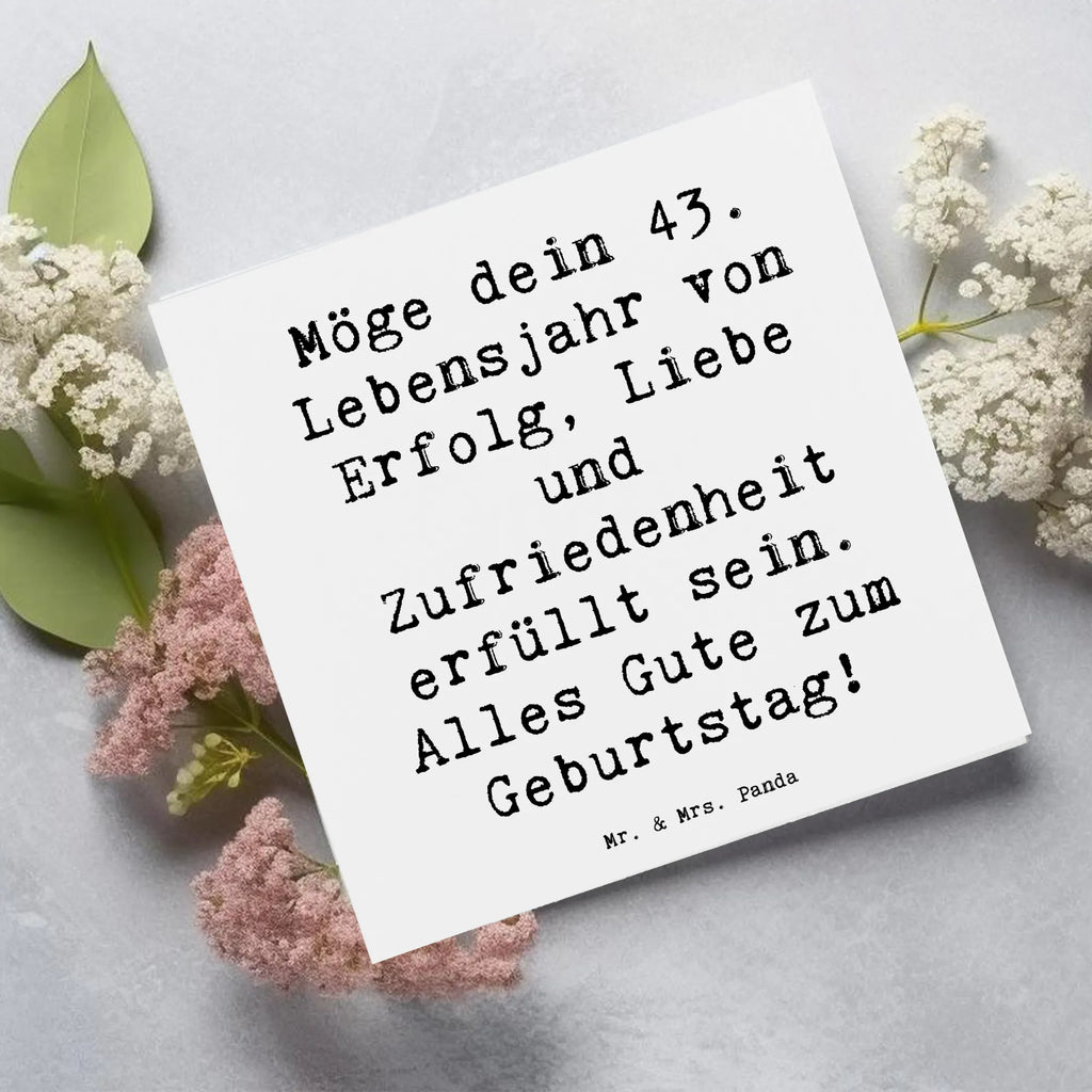 Deluxe Karte Spruch 43. Geburtstag Glück Grußkarte, Hochwertige Klappkarte, Einladungskarte, Karte, Klappkarte, Hochwertige Grußkarte, Hochzeitskarte, Geburtstagskarte, Glückwunschkarte, Geburtstag, Geburtstagsgeschenk, Geschenk