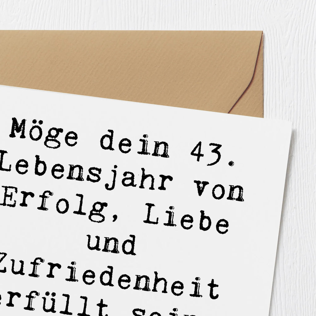 Deluxe Karte Spruch 43. Geburtstag Glück Grußkarte, Hochwertige Klappkarte, Einladungskarte, Karte, Klappkarte, Hochwertige Grußkarte, Hochzeitskarte, Geburtstagskarte, Glückwunschkarte, Geburtstag, Geburtstagsgeschenk, Geschenk