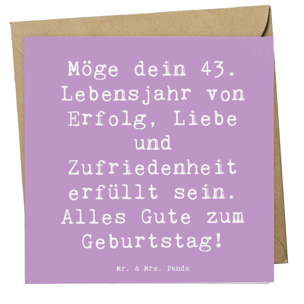 Deluxe Karte Spruch 43. Geburtstag Glück Grußkarte, Hochwertige Klappkarte, Einladungskarte, Karte, Klappkarte, Hochwertige Grußkarte, Hochzeitskarte, Geburtstagskarte, Glückwunschkarte, Geburtstag, Geburtstagsgeschenk, Geschenk