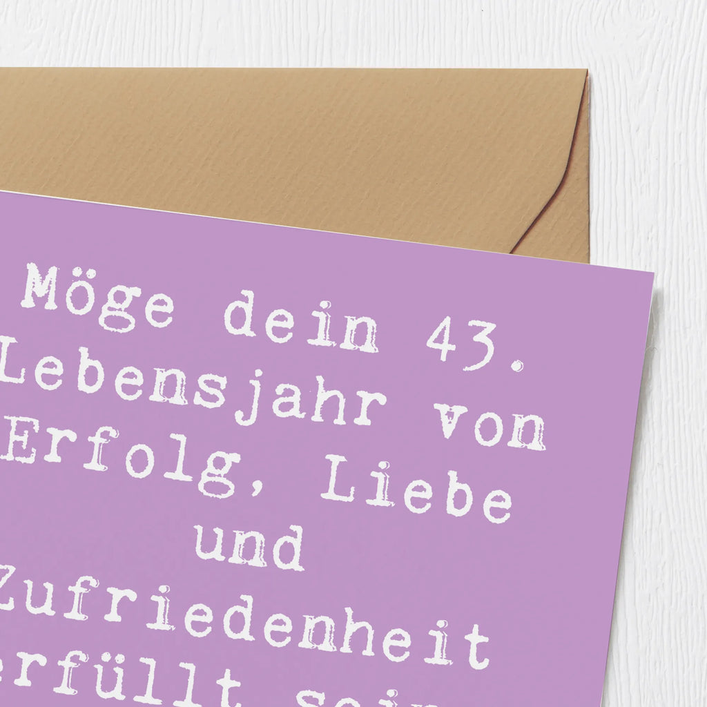 Deluxe Karte Spruch 43. Geburtstag Glück Grußkarte, Hochwertige Klappkarte, Einladungskarte, Karte, Klappkarte, Hochwertige Grußkarte, Hochzeitskarte, Geburtstagskarte, Glückwunschkarte, Geburtstag, Geburtstagsgeschenk, Geschenk