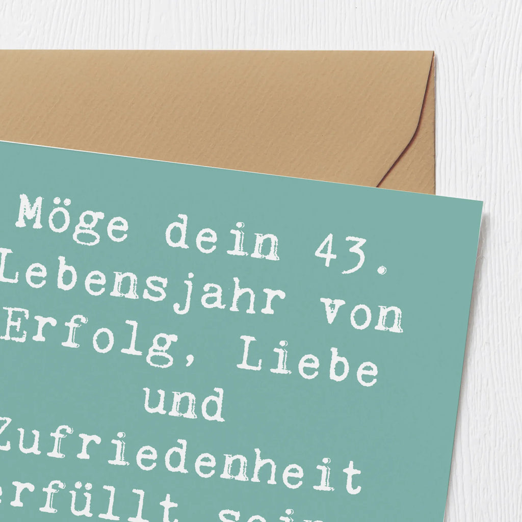 Deluxe Karte Spruch 43. Geburtstag Glück Grußkarte, Hochwertige Klappkarte, Einladungskarte, Karte, Klappkarte, Hochwertige Grußkarte, Hochzeitskarte, Geburtstagskarte, Glückwunschkarte, Geburtstag, Geburtstagsgeschenk, Geschenk